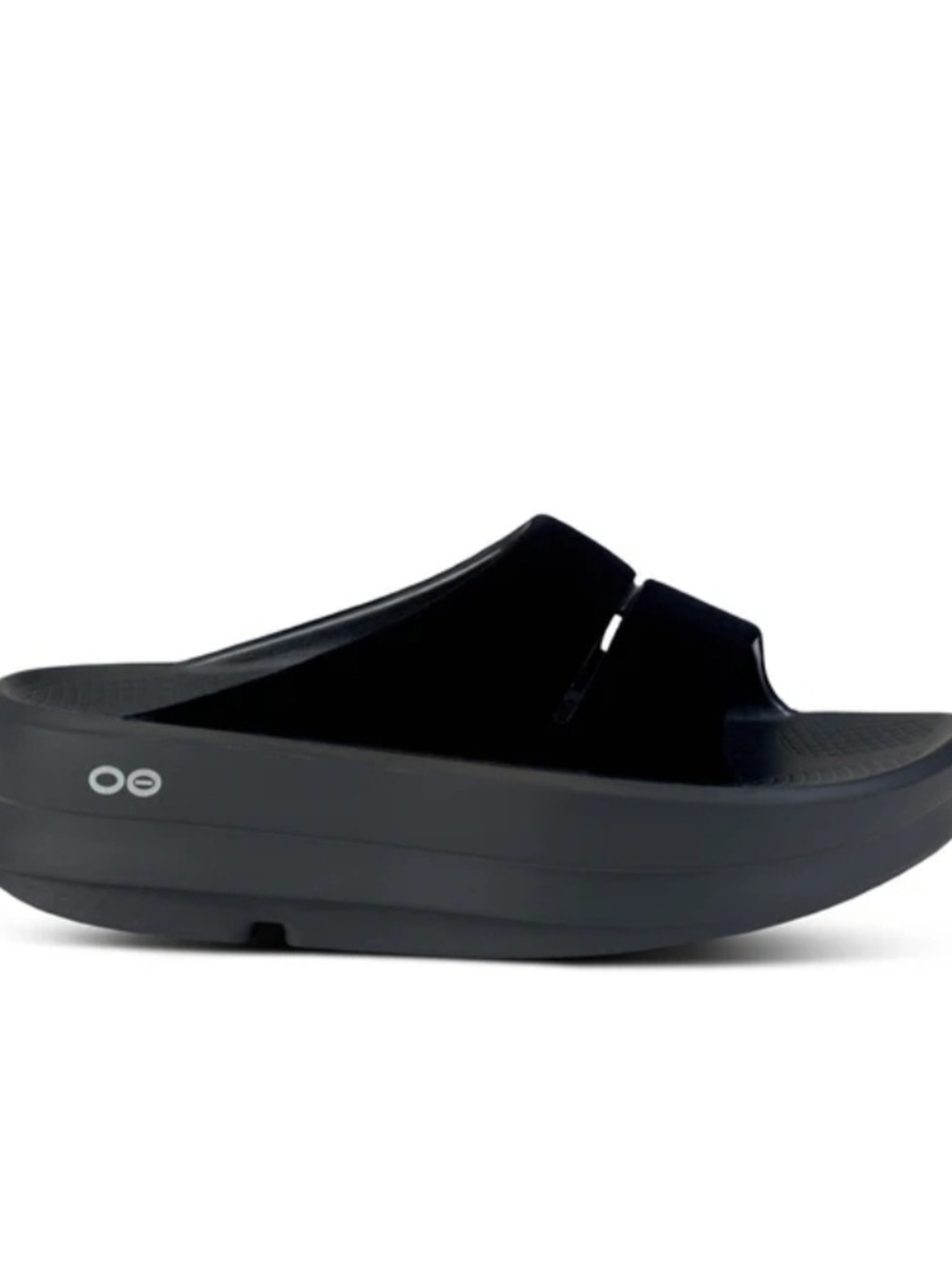 OOFOS Black Women's Slides